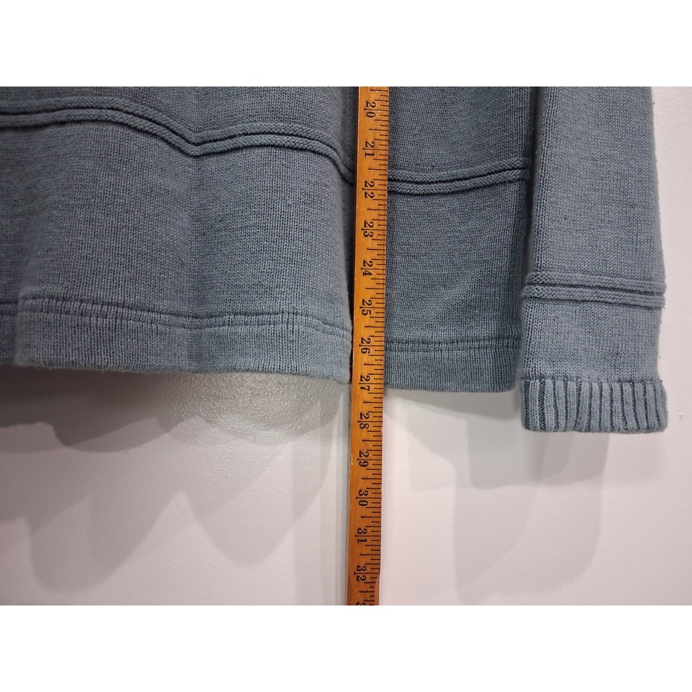 The Territory Ahead Mens Blue Textured Ramie Cotton Quarter Zip Sweater Medium - Picture 6 of 6